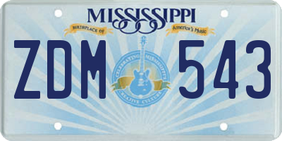 MS license plate ZDM543