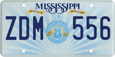 MS license plate ZDM556