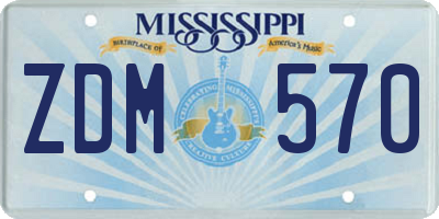 MS license plate ZDM570