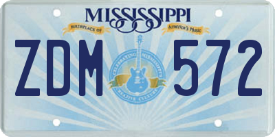 MS license plate ZDM572