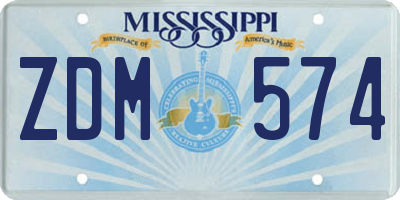 MS license plate ZDM574