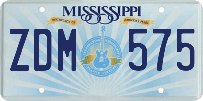 MS license plate ZDM575