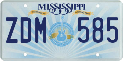 MS license plate ZDM585