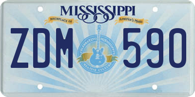 MS license plate ZDM590