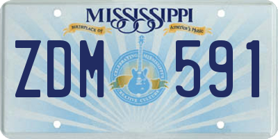 MS license plate ZDM591