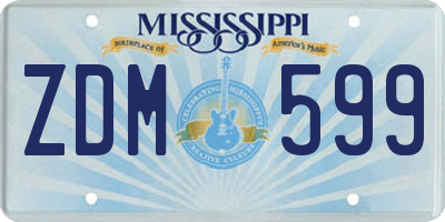 MS license plate ZDM599