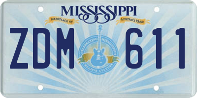 MS license plate ZDM611