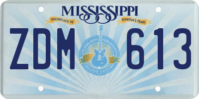 MS license plate ZDM613