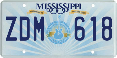 MS license plate ZDM618