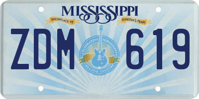 MS license plate ZDM619