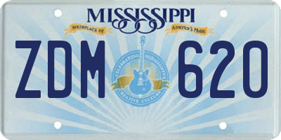 MS license plate ZDM620