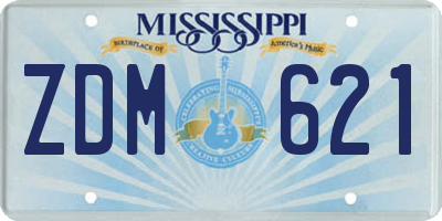 MS license plate ZDM621