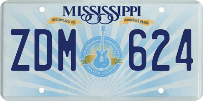 MS license plate ZDM624