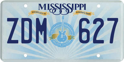 MS license plate ZDM627
