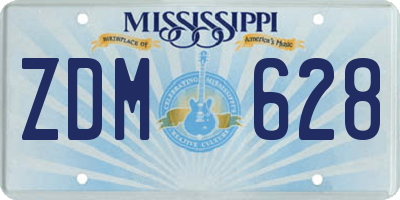 MS license plate ZDM628