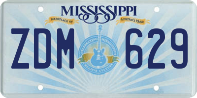 MS license plate ZDM629