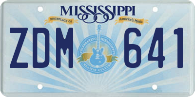 MS license plate ZDM641