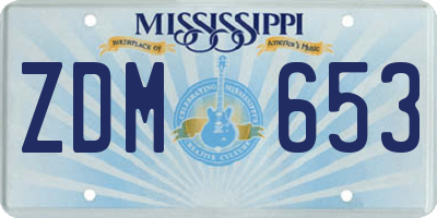 MS license plate ZDM653