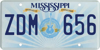 MS license plate ZDM656
