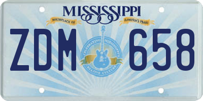MS license plate ZDM658
