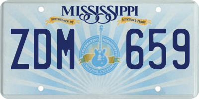 MS license plate ZDM659