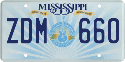 MS license plate ZDM660