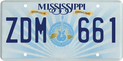 MS license plate ZDM661