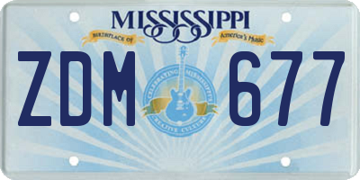 MS license plate ZDM677