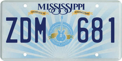 MS license plate ZDM681