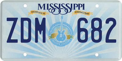 MS license plate ZDM682