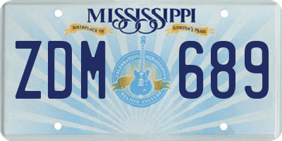 MS license plate ZDM689