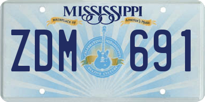 MS license plate ZDM691