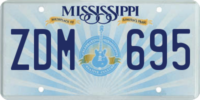 MS license plate ZDM695