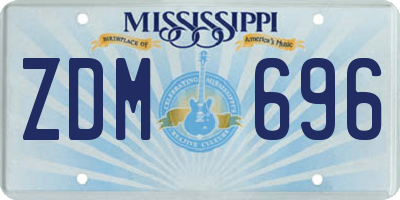 MS license plate ZDM696