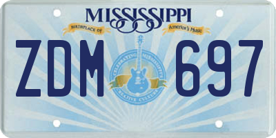 MS license plate ZDM697