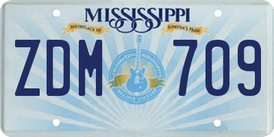 MS license plate ZDM709