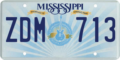 MS license plate ZDM713