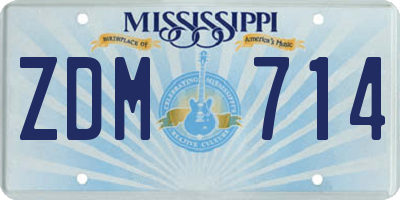 MS license plate ZDM714