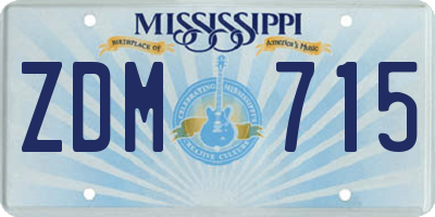 MS license plate ZDM715