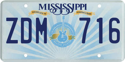 MS license plate ZDM716