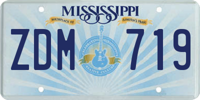 MS license plate ZDM719