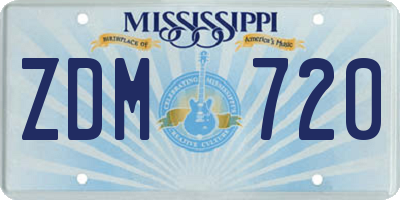 MS license plate ZDM720