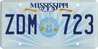 MS license plate ZDM723