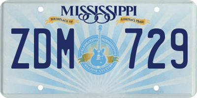 MS license plate ZDM729