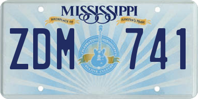 MS license plate ZDM741