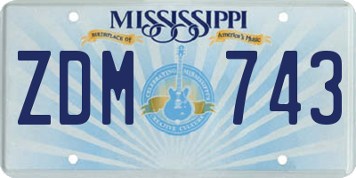 MS license plate ZDM743