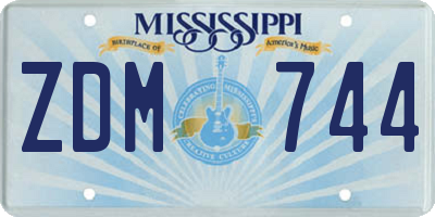 MS license plate ZDM744