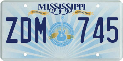 MS license plate ZDM745