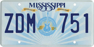 MS license plate ZDM751