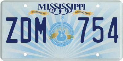 MS license plate ZDM754